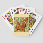 魚のアンティークタイル古いアート古代 トランプ (裏面)