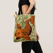 魚のアンティークタイル古いアート古代 トートバッグ (クローズアップ)