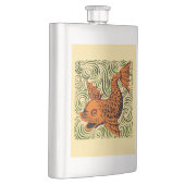 魚のアンティークタイル古いアート古代 フラスク (右)