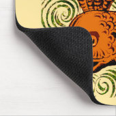 魚のアンティークタイル古いアート古代 マウスパッド (コーナー)