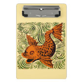 魚のアンティークタイル古いアート古代 ミニクリップボード (正面)
