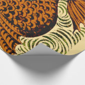 魚のアンティークタイル古いアート古代 ラッピングペーパー (角)