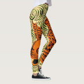 魚のアンティークタイル古いアート古代 レギンス (右)