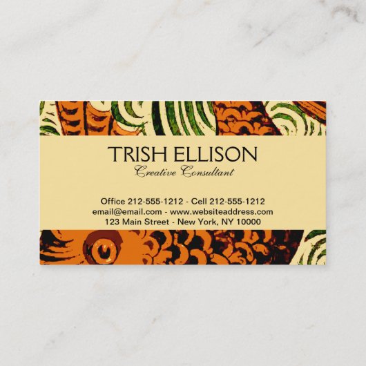 魚のアンティークタイル古いアート古代 名刺 (裏面)