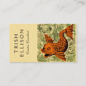 魚のアンティークタイル古いアート古代 名刺 (正面)