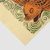 魚のアンティークタイル古いアート古代 薄葉紙 (詳細)