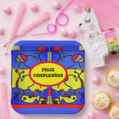 魚のアートでイメモダンージ、パーソナライズされたパーティープレート ペーパープレート (パーティー)