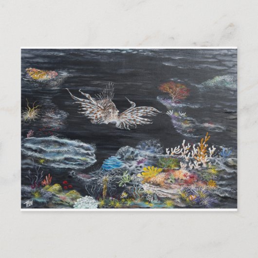魚のアートをオン ポストカード (正面)
