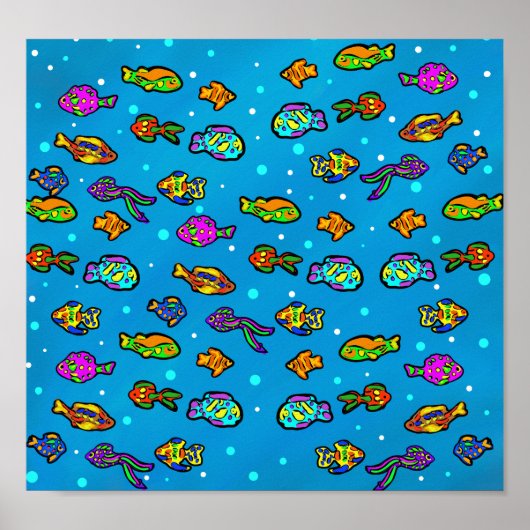 魚のアート ポスター (正面)