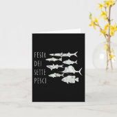 魚のイタリアT – クリスマスイブ7魚Tee カード (黄色い花)