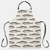 魚のイラストレーションパターン エプロン (正面)