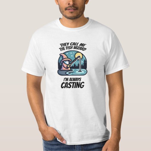 魚のウィザード – 常にキャスト Tシャツ (正面)