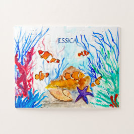 魚のオレンジの海ザシープリスクール子供へ下 ジグソーパズル