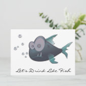 魚のカクテルのように飲むパーティの招待状 招待状 (スタンド正面)