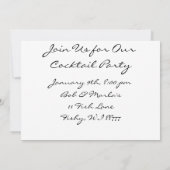 魚のカクテルのように飲むパーティの招待状 招待状 (裏面)