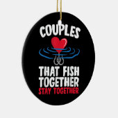 魚のカップル一緒に滞在魚釣り セラミックオーナメント (右)
