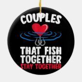 魚のカップル一緒に滞在魚釣り セラミックオーナメント (裏面)