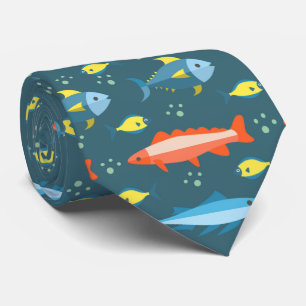 魚のカラフルネクタイ ネクタイ