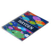 魚のカラフル抽象芸術パターパーソナライズされたン ノートブック (左側)