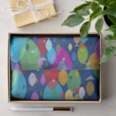 魚のカラフル抽象芸術模様（青） 薄葉紙 (ギフト)