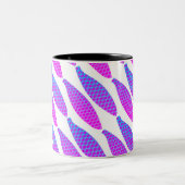 魚のカラフル模様コーヒーマグ ツートーンマグカップ (中央)