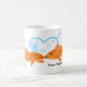 魚のキスのマグはカスタム化を個人化します コーヒーマグカップ (中央)