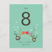魚のキスをするサンゴのビーチ結婚式表の番号 ポストカード (正面)