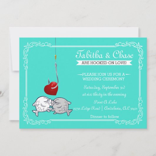 魚のキスをする結婚式招待状 招待状 (正面)