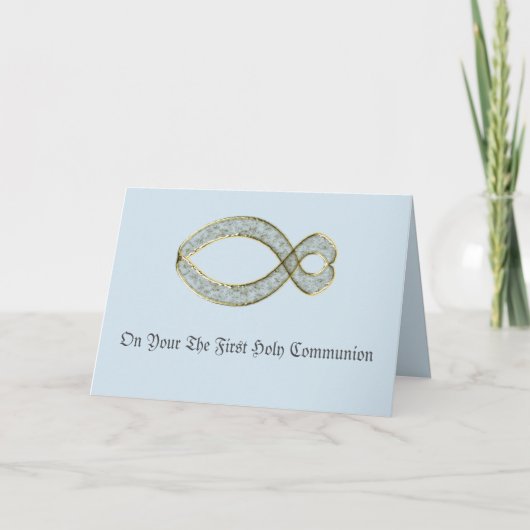 魚のキリスト教のシンボル。 シーズンカード (正面)