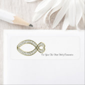 魚のキリスト教のシンボル。 ラベル (インサイチュ)