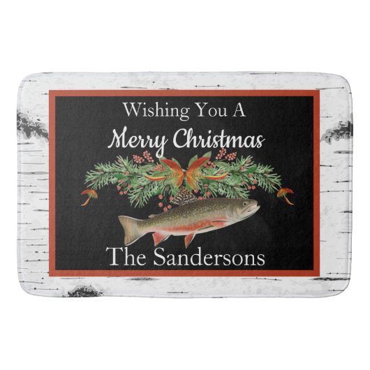 魚のクリスマスに魚のクリスマス バスマット (正面)