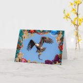 魚のクリスマスカードとハゲのワシ カード (黄色い花)