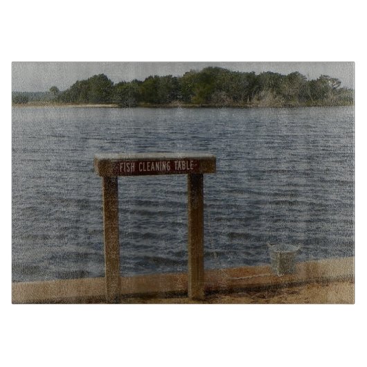 魚のクリーニングのテーブルのまな板 カッティングボード (正面)