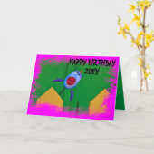 魚のクローズアップ誕生日カードデイカード カード (黄色い花)