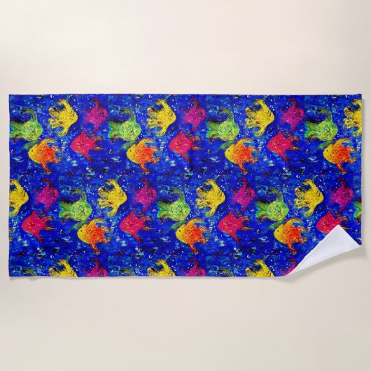 魚のクールビーチタオル ビーチタオル (正面)