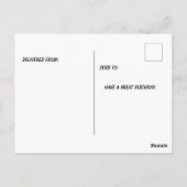 魚のグッピーが誕生日の帽子をかぶり、 psychedelicな色 ポストカード (裏面)