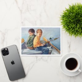 魚のグリーティングカードを取った 箔グリーティングカード