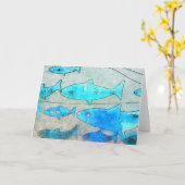 魚のグリーティングカード カード (黄色い花)