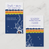魚のサンゴ海海の波水中ネイビーブルー 名刺 (正面/裏面)