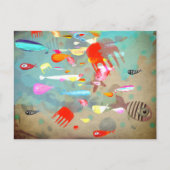 魚のサーフィン波 ポストカード (正面)