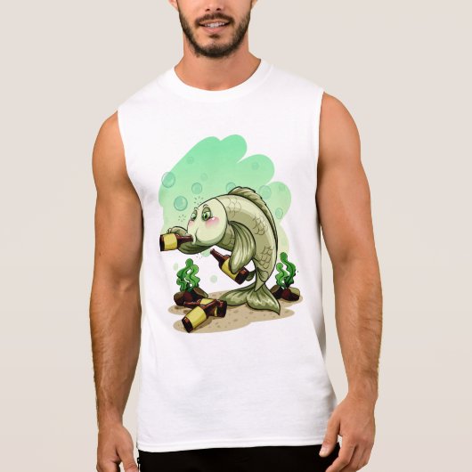 魚のシャツとジャケットを飲む トライブレンドＴシャツ (正面)