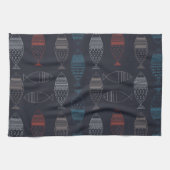 魚のスケッチパターン キッチンタオル (横)