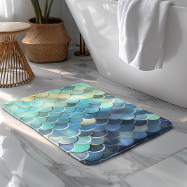 魚のスケールパターンブルースカイ背景ゴールデン バスマット