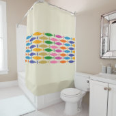 魚のストライプカラフルミニマリスト半モダン世紀 シャワーカーテン (インサイチュ)