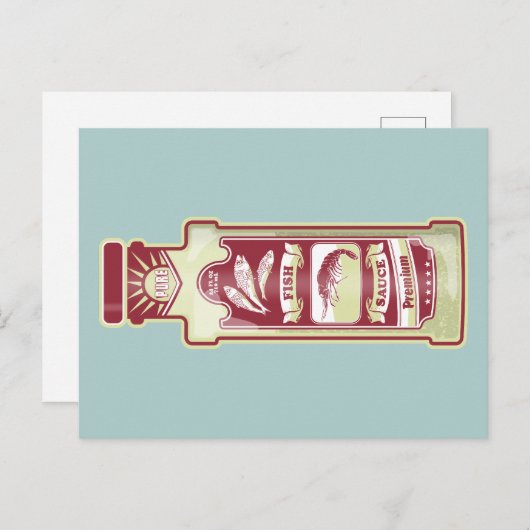 魚のソースポップ・アートのアート ポストカード (正面/裏面)