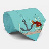魚のタイを持ついかり ネクタイ (ロール)