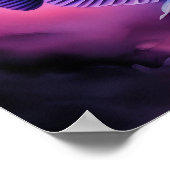 魚のチョークスケッチ（ブラックIV） ポスター (角)