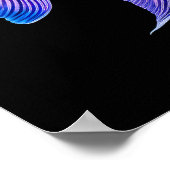 魚のチョークスケッチ（黒） ポスター (角)