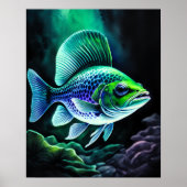 魚のチョークスケッチVI ポスター (正面)