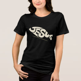 魚のテキスト イエス トライブレンドTシャツ